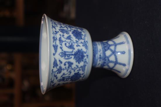 A late 19th century Chinese stem cup height 10cm